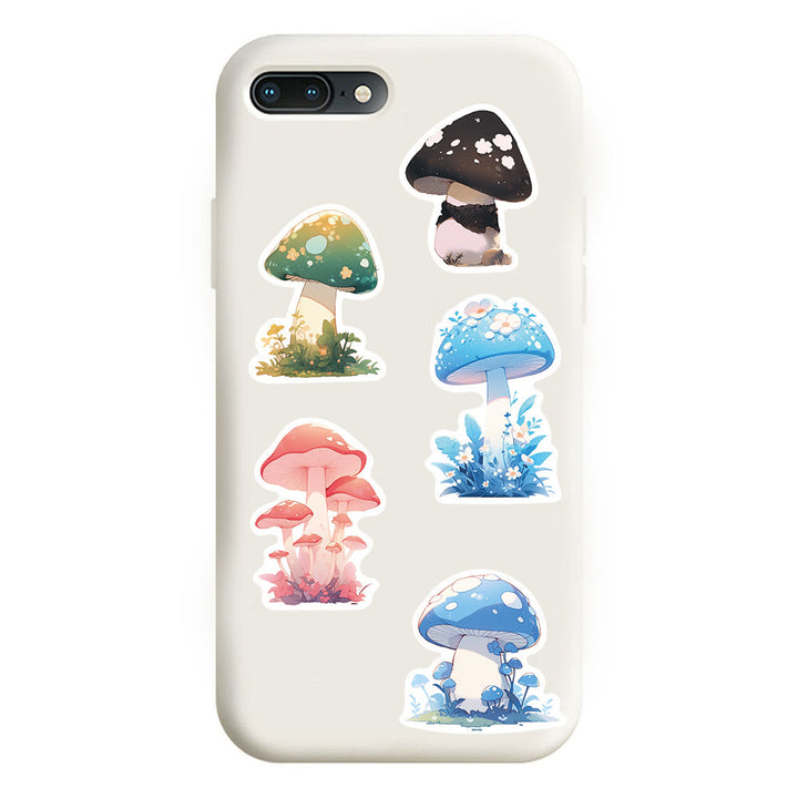 50pcs Cartoon Mushroom Plant Series Sticker For DIY Journal Decor