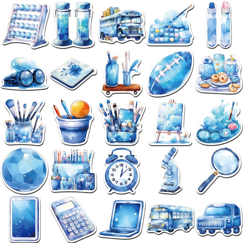 50pcs Learning Objects Series Sticker For DIY Journal Decor