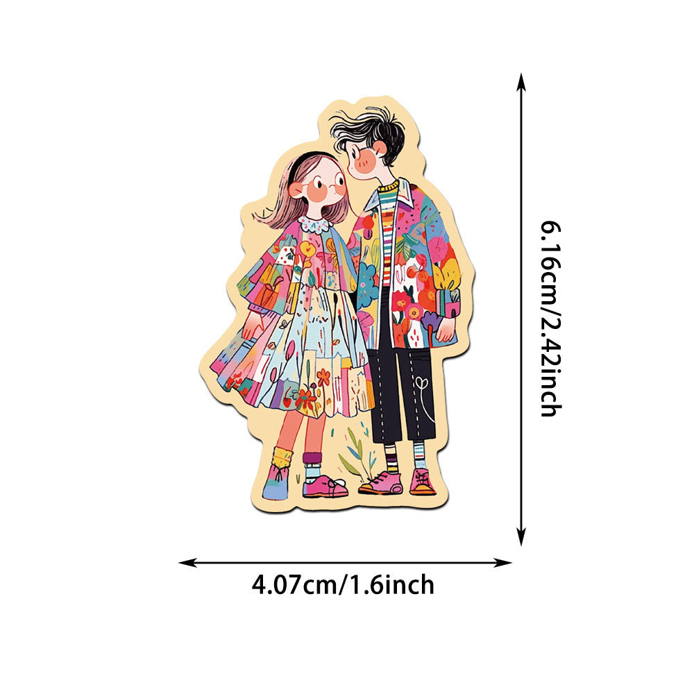 50pcs Cartoon Image Couple Series Sticker For DIY Journal Decor