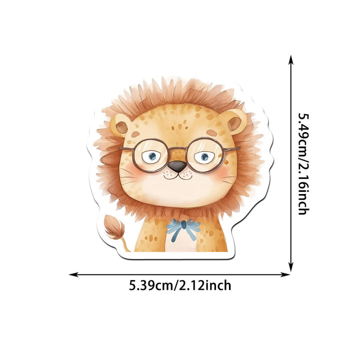 Cartoon Animals With Glasses Series Sticker For DIY Journal Decor