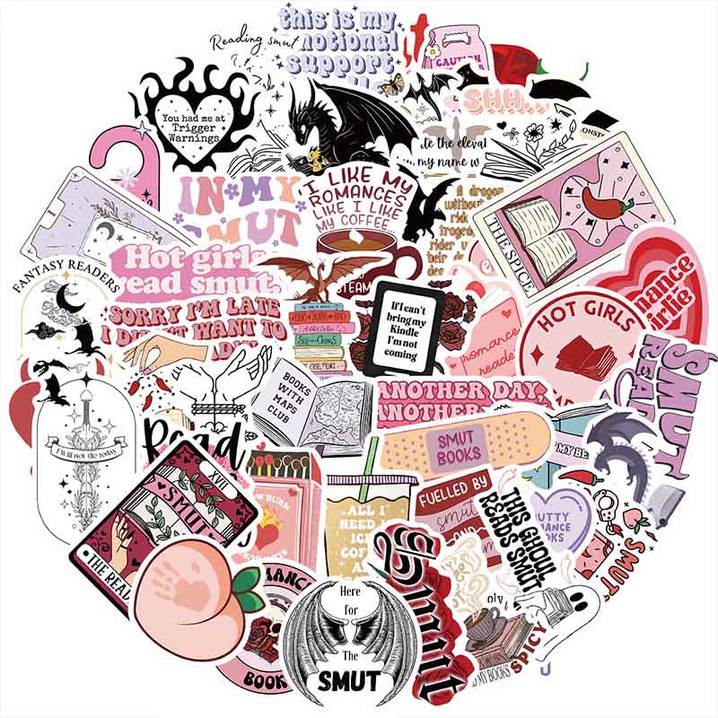 52pcs Graffiti Bookish Smutty Reading Series Sticker For DIY Journal Decor