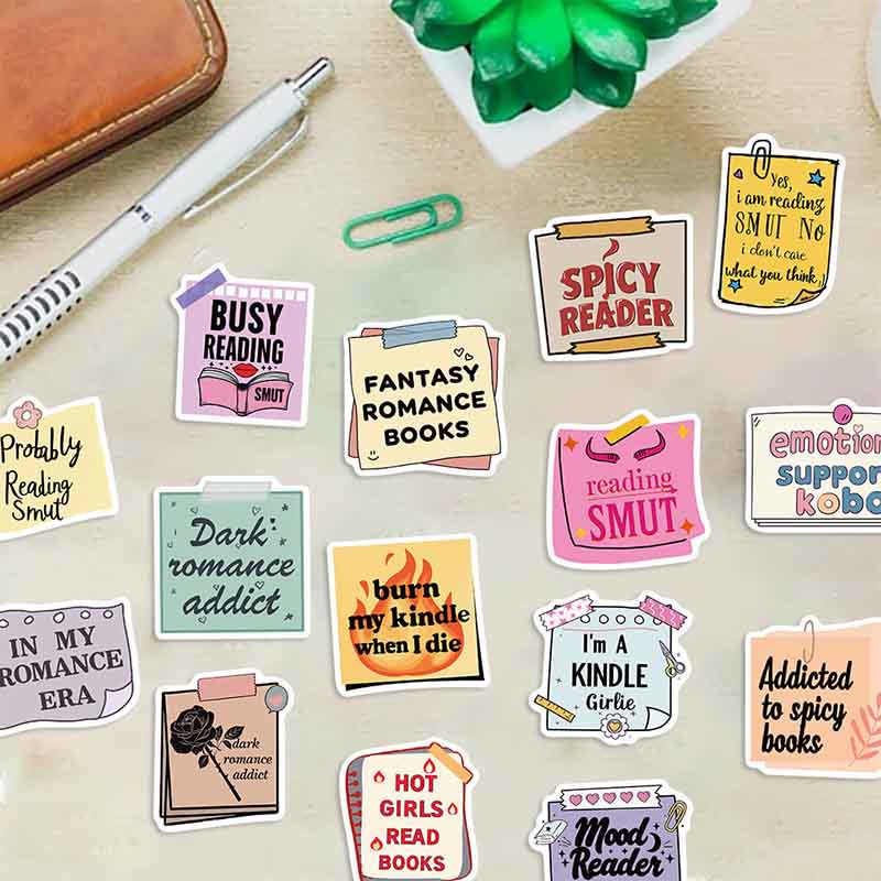 50pcs Word And Phrase Series Bookish Sticker For DIY Journal Decor