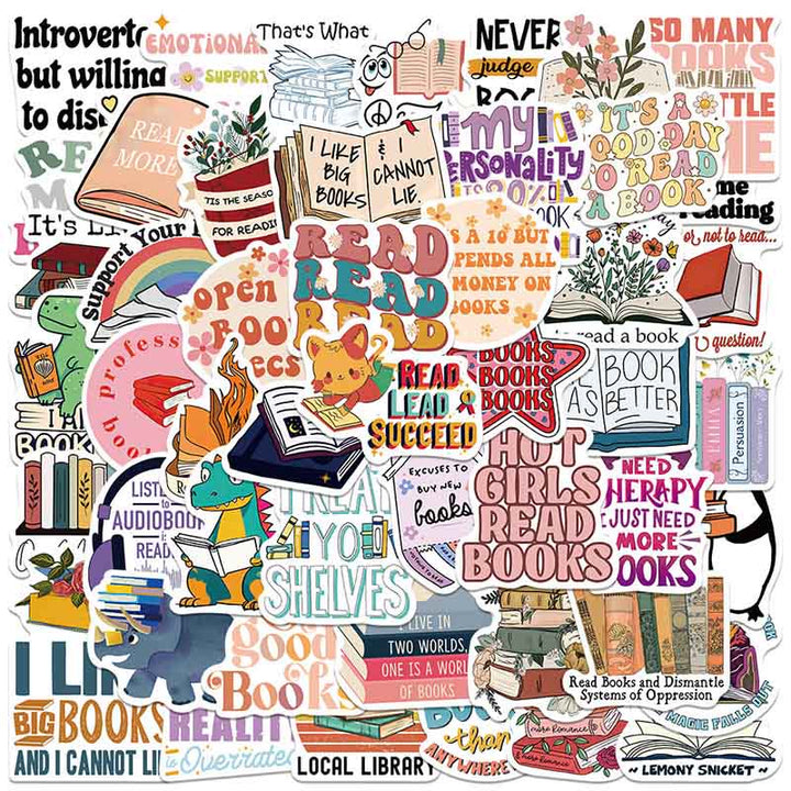 Bookish Cartoon Words Series Sticker For DIY Journal Decor