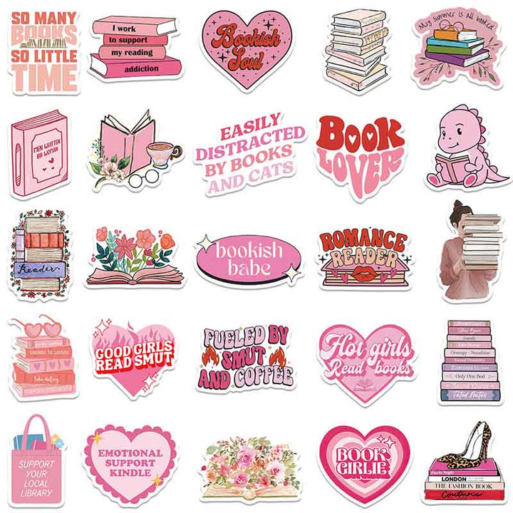 Pink Bookish Graffiti Series Sticker For DIY Journal Decor