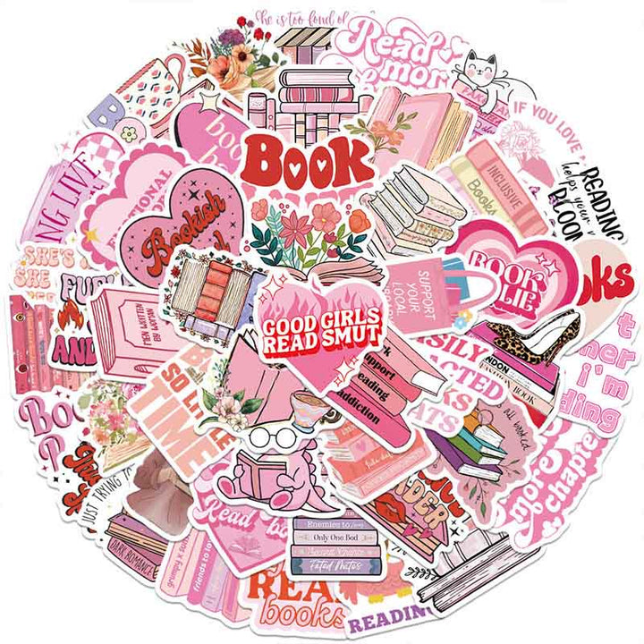 Pink Bookish Graffiti Series Sticker For DIY Journal Decor