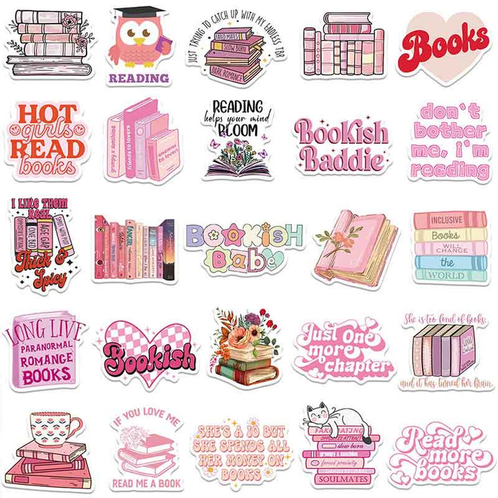 Pink Bookish Graffiti Series Sticker For DIY Journal Decor