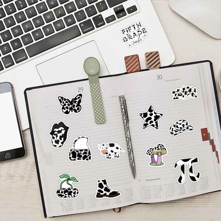 60pcs Cartoon Cow Print Series Sticker For DIY Journal Decor