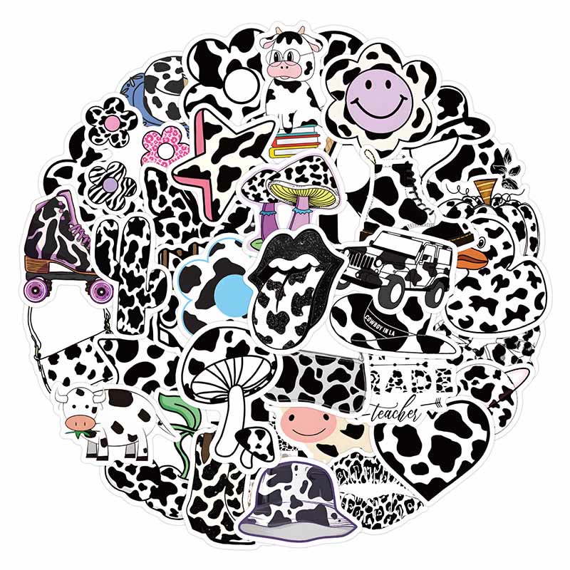 60pcs Cartoon Cow Print Series Sticker For DIY Journal Decor