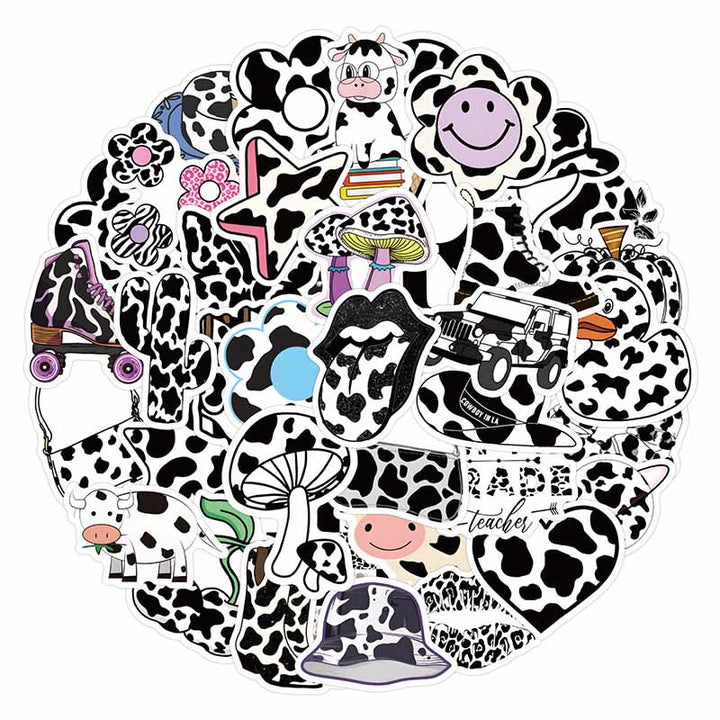 60pcs Cartoon Cow Print Series Sticker For DIY Journal Decor