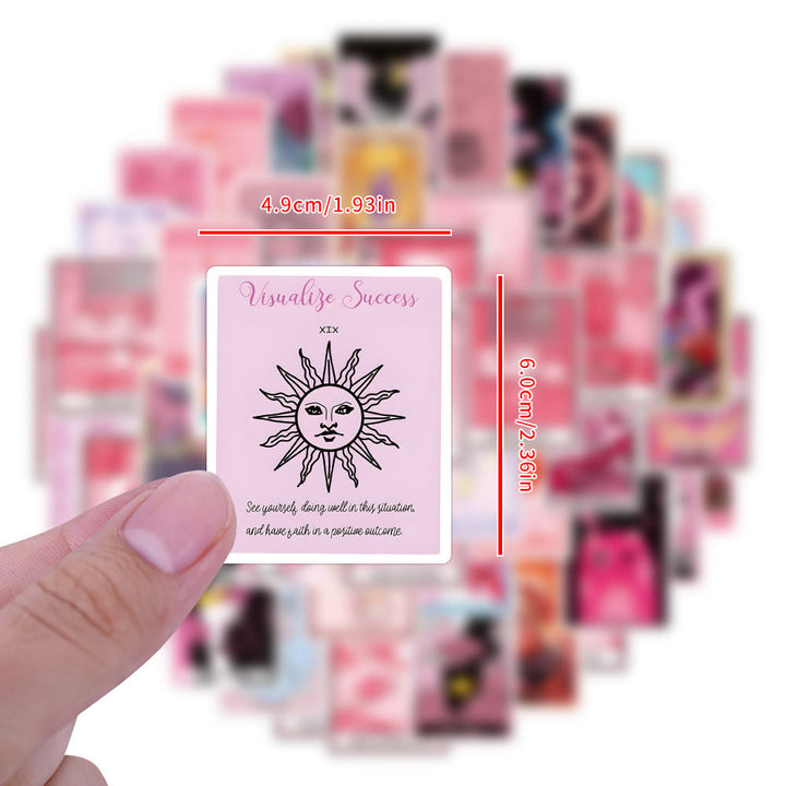 55pcs Pink Tarot Series Sticker For DIY Journal Decor