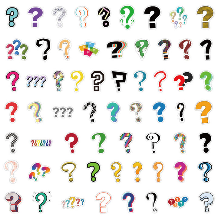 60pcs Cartoon Question Mark Series Sticker For DIY Journal Decor