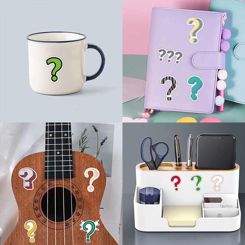 60pcs Cartoon Question Mark Series Sticker For DIY Journal Decor