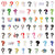 60pcs Cartoon Question Mark Series Sticker For DIY Journal Decor