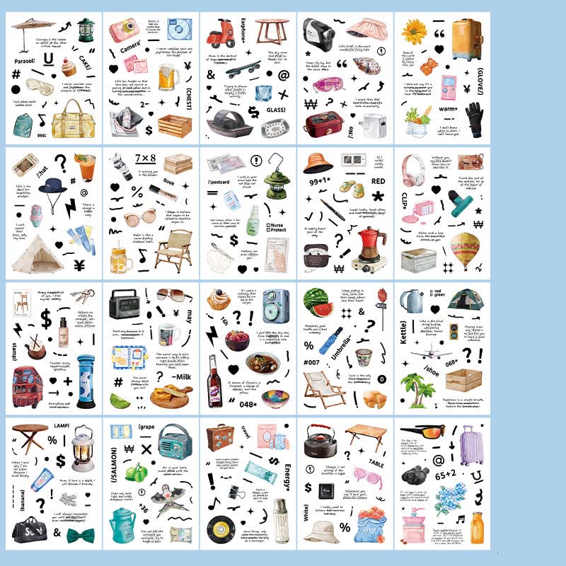 Cartoon Shopping Paradise Series Sticker Book For DIY Journal Decor