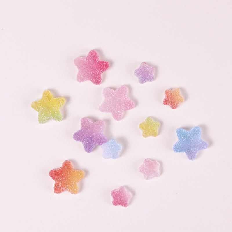 3D Soft Candy Star Series Resin Sticker For DIY Journal Decor