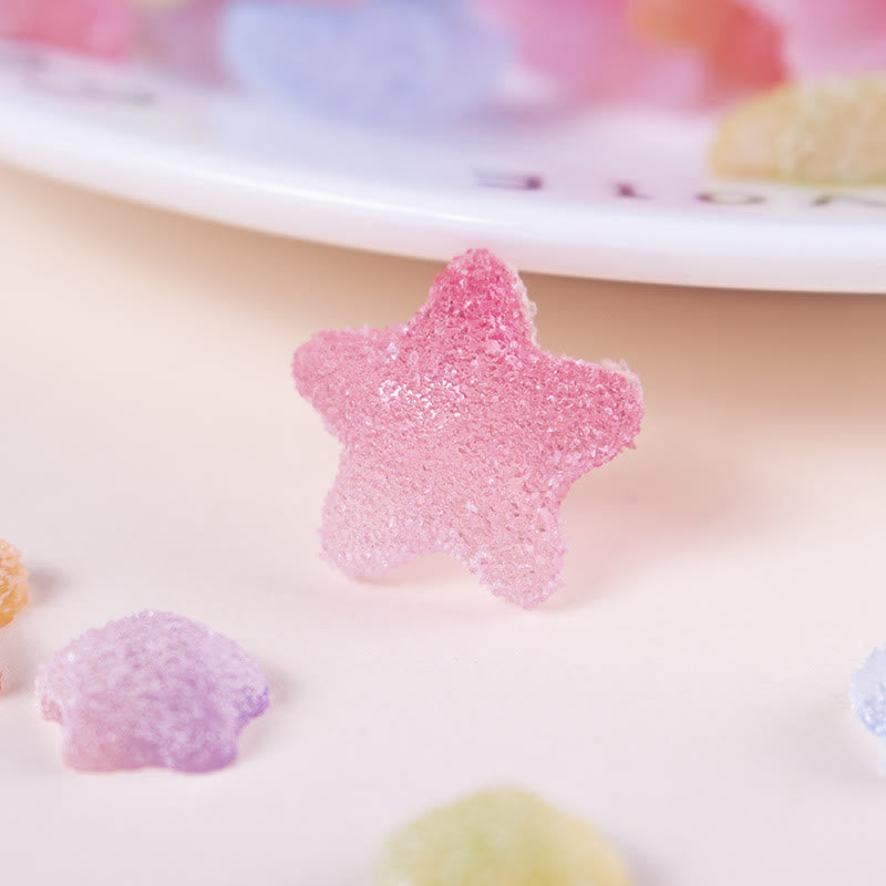 3D Soft Candy Star Series Resin Sticker For DIY Journal Decor