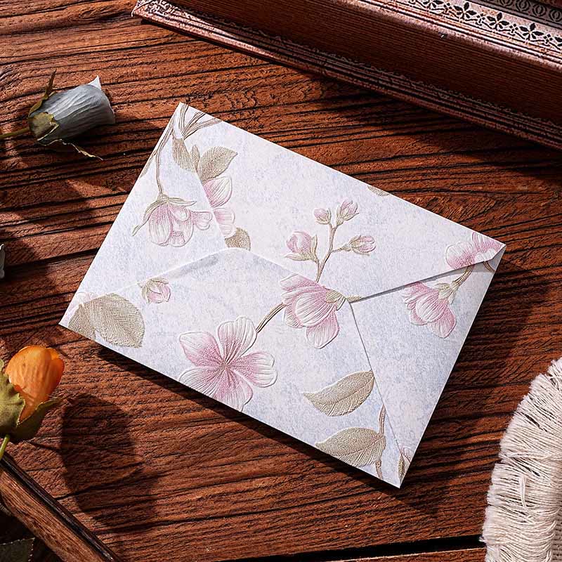 Retro Flower Style Envelope For Letter Invitation Greeting Card