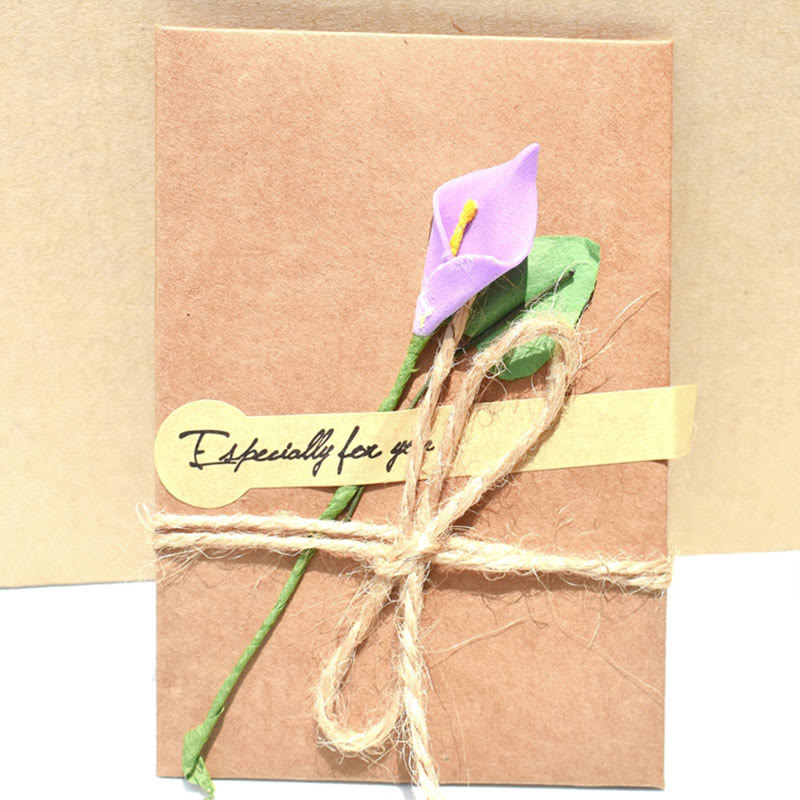 Flower Decor Kraft Paper Envelope For Invitation Greeting Card