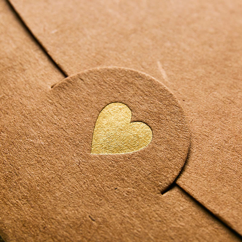 Heart Gold Foil Envelope For Letter Classic Style Invitation