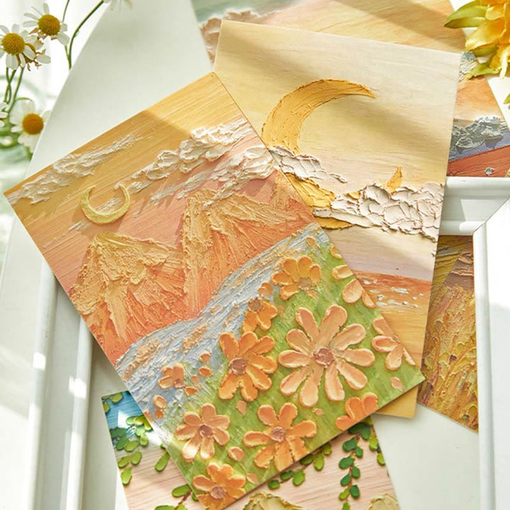 30pcs Four Season Series Postcard Oil Painting Style For Greeting