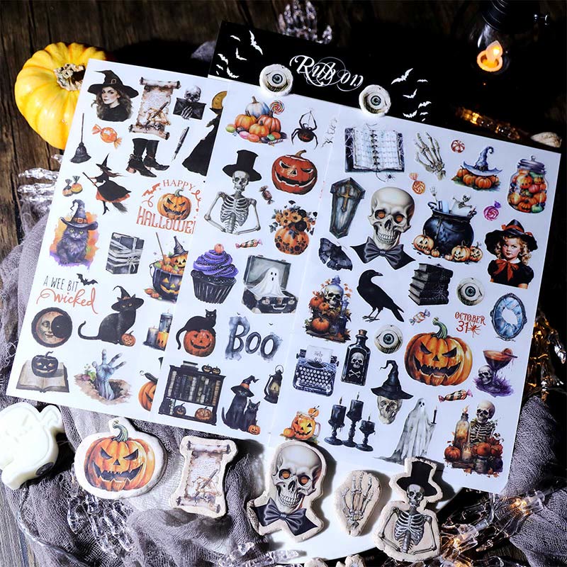 Halloween Pumpkin Series Rub On Sticker Transfer Sticker For Crafts