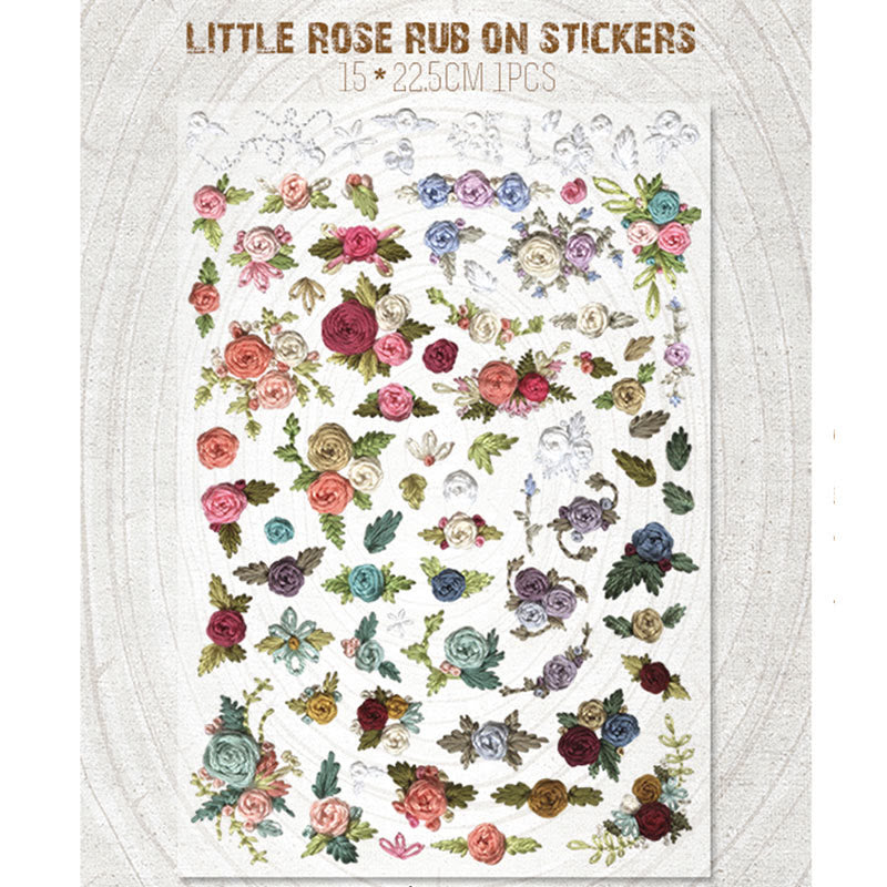 Small Rose Series Rub On Sticker Transfer Sticker For Crafts