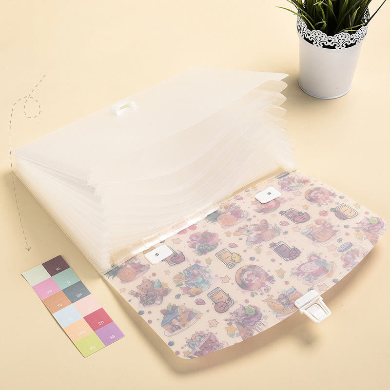 Cartoon Animal Transparent Organ Storage Bag Multifunctional Files Folder