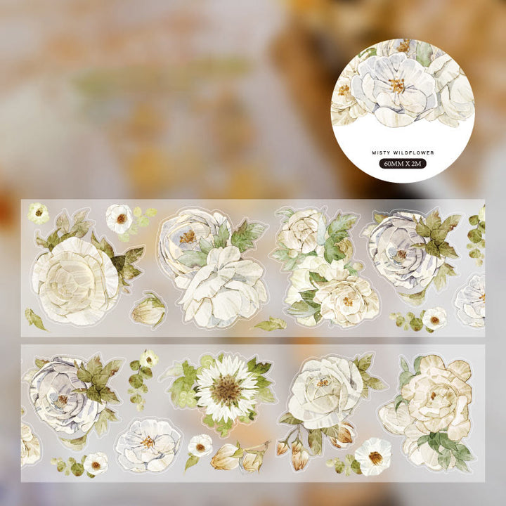 Fog Wildflower Curtain Series Vintage Tape Decorative Scrapbook Tape