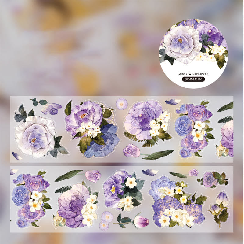 Fog Wildflower Curtain Series Vintage Tape Decorative Scrapbook Tape