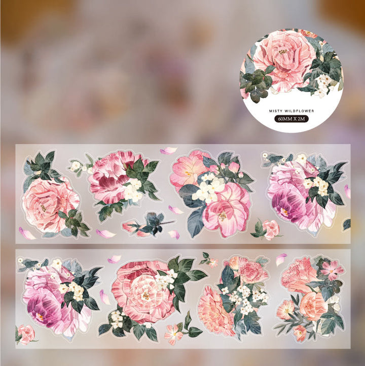 Fog Wildflower Curtain Series Vintage Tape Decorative Scrapbook Tape