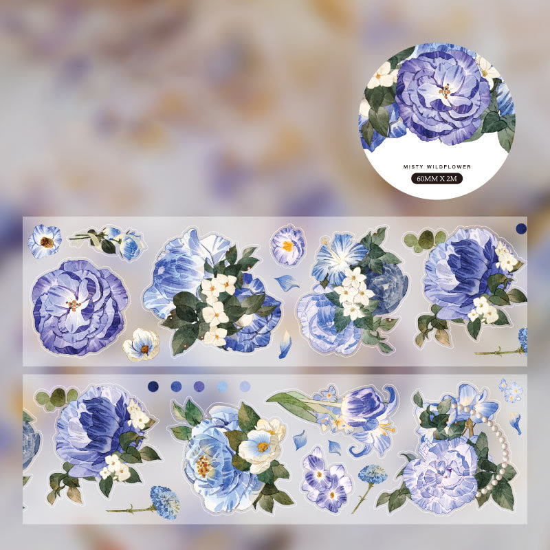 Fog Wildflower Curtain Series Vintage Tape Decorative Scrapbook Tape