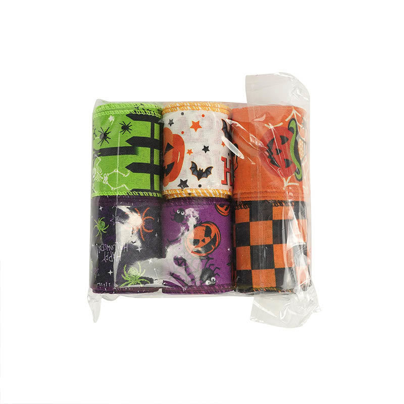 6 Rolls Set Halloween Series Polyester Tape Decorative Scrapbook Tape