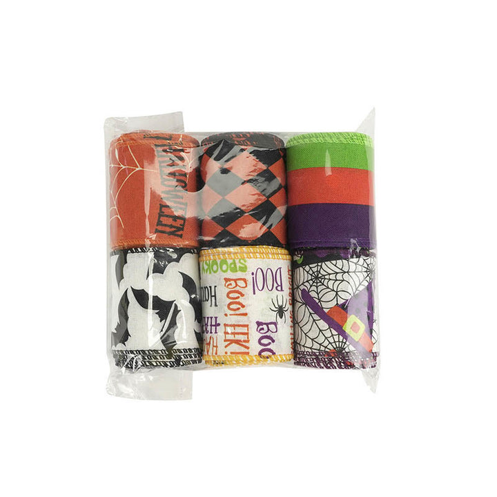 6 Rolls Set Halloween Series Polyester Tape Decorative Scrapbook Tape