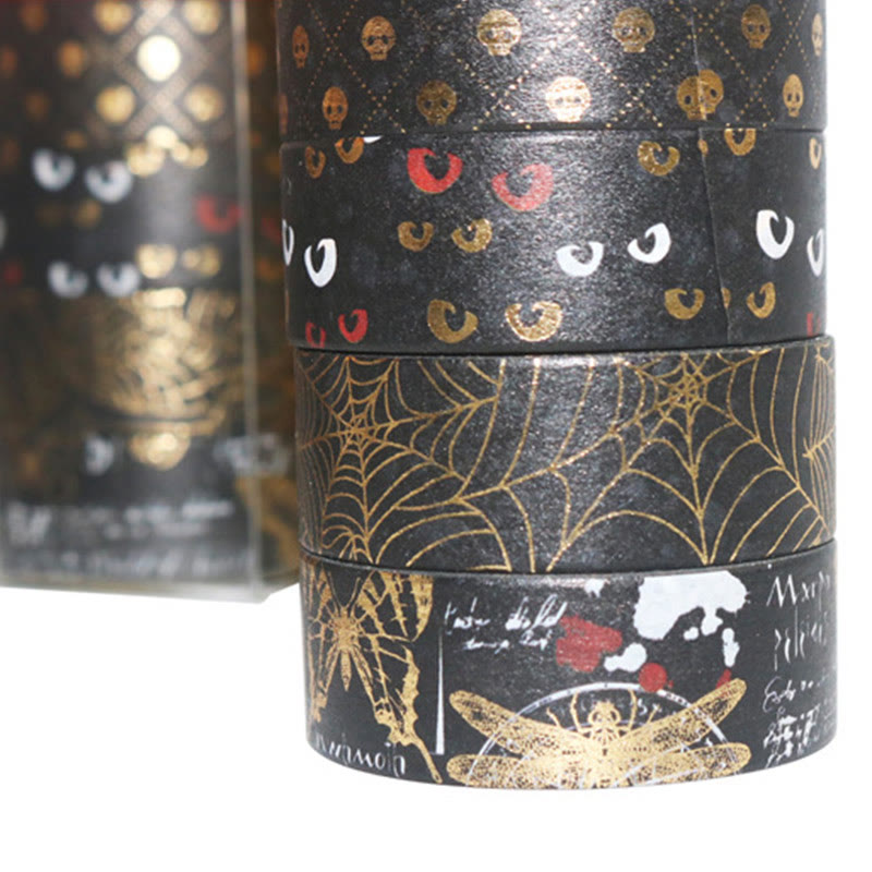 6 Rolls Set Black Halloween Series Washi Tape Scrapbook Tape