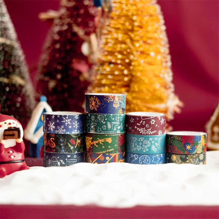 12 Rolls Set Christmas Winter Series Washi Tape Scrapbook Tape