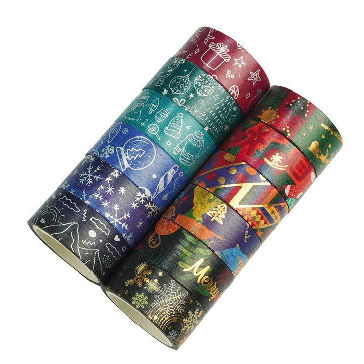 12 Rolls Set Christmas Winter Series Washi Tape Scrapbook Tape