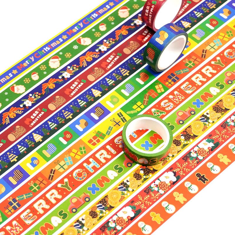 12 Rolls Set Christmas Stump Series Washi Tape Scrapbook Tape