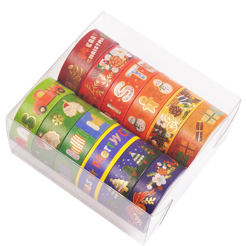 12 Rolls Set Christmas Stump Series Washi Tape Scrapbook Tape