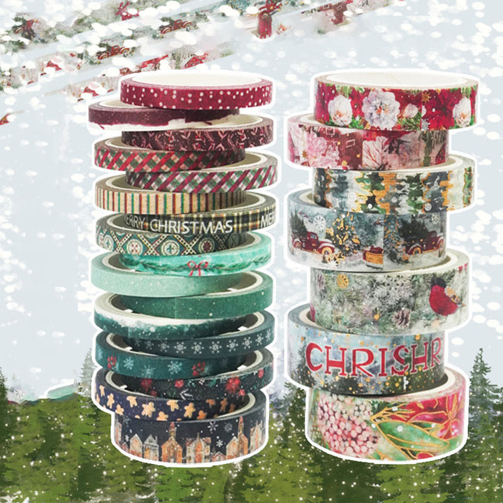 24 Rolls Set Christmas Series Washi Tape Decorative Scrapbook Tape