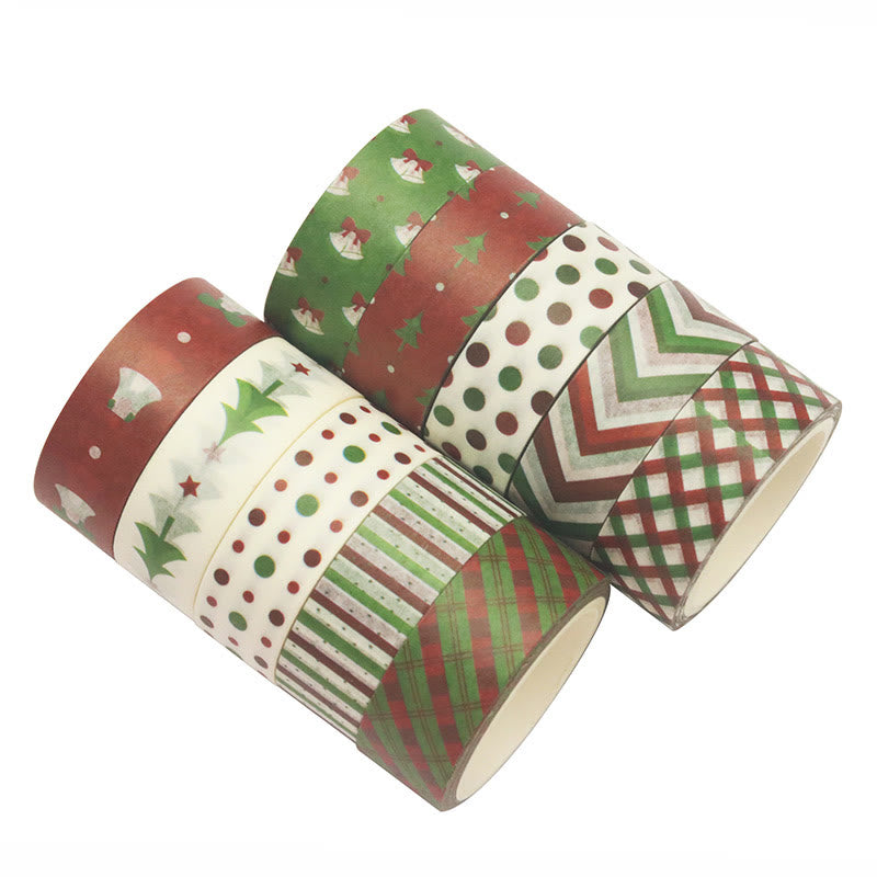 10 Rolls Set Christmas Holiday Series Washi Tape Scrapbook Tape