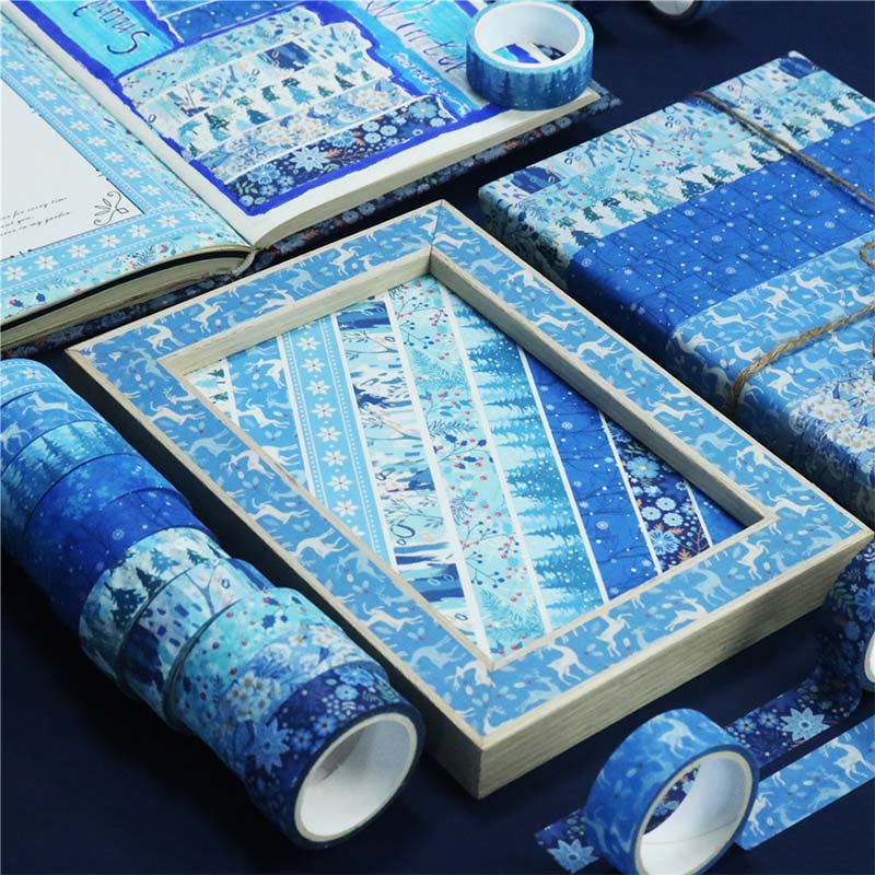 10 Rolls Set Snowflake Christmas Series Washi Tape Scrapbook Tape