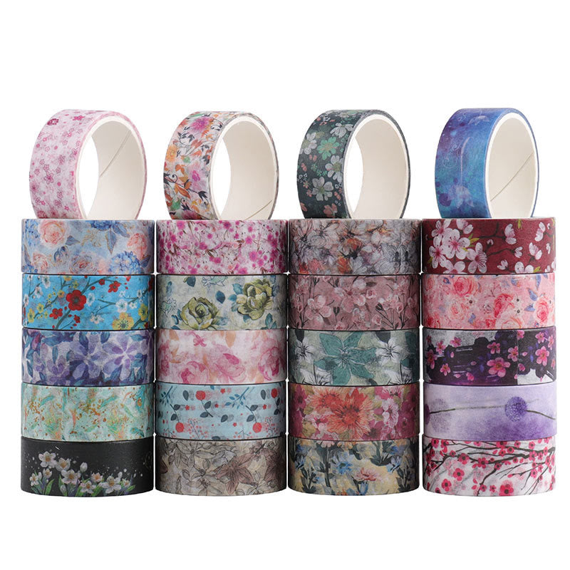 24 Rolls Set Floral Print Series Washi Tape Scrapbook Tape