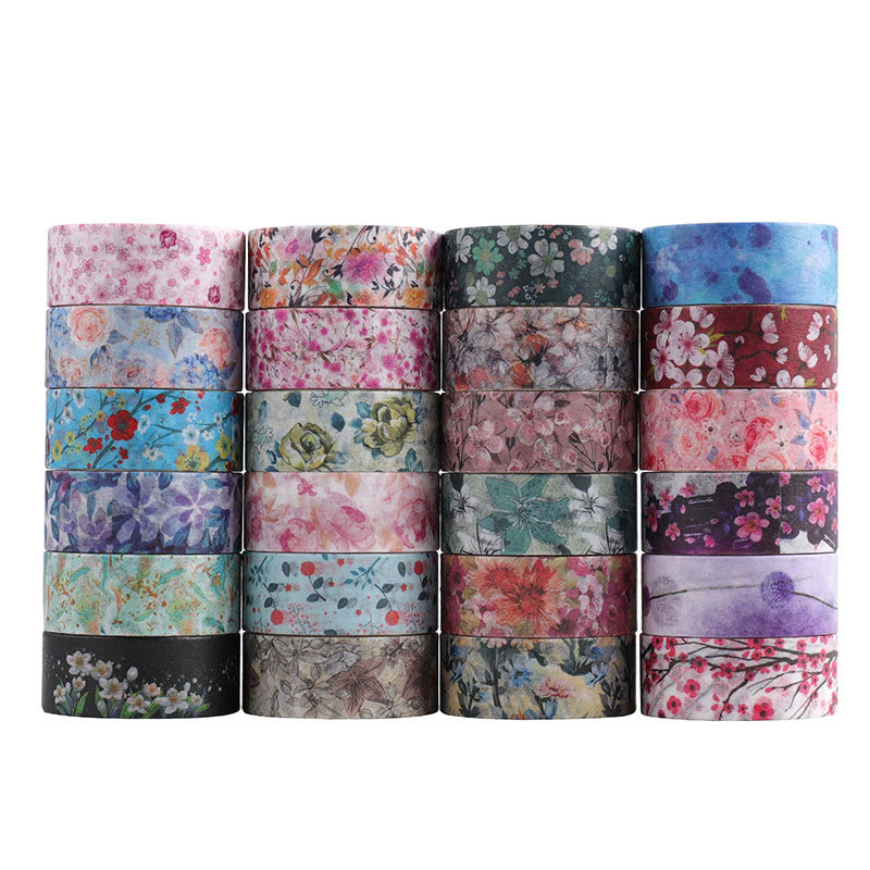 24 Rolls Set Floral Print Series Washi Tape Scrapbook Tape