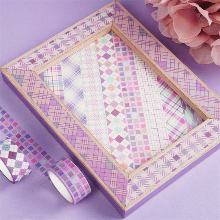 12 Rolls Set Grid Pattern Series Washi Tape Scrapbook Tape