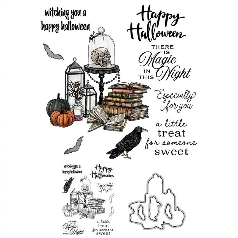 Halloween Theme Stamp Cutting Dies Set For Handmade Postcard Crafts