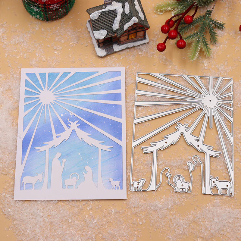 Jesus Nativity Sheepherder Cutting Dies Set For Handmade Postcard Crafts