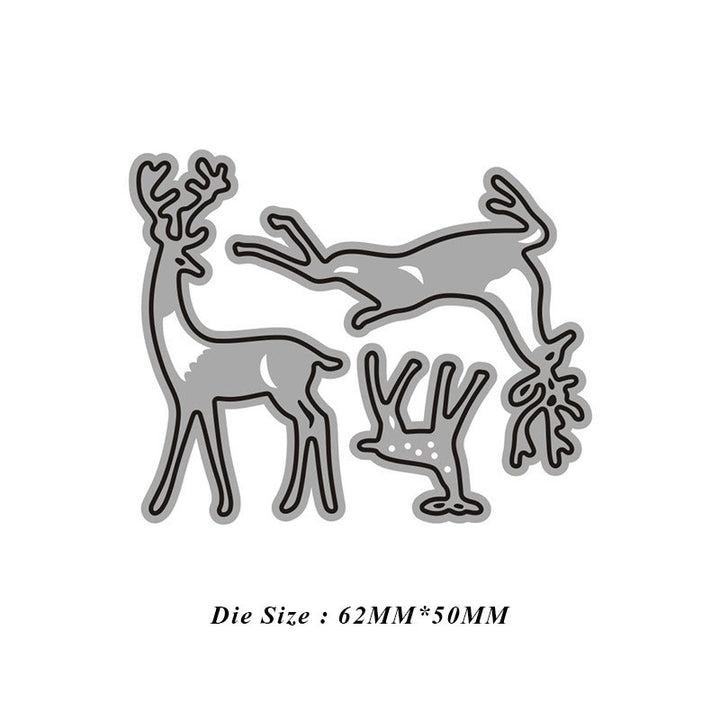 Elk And Tree Cutting Dies Set For Handmade Postcard Crafts