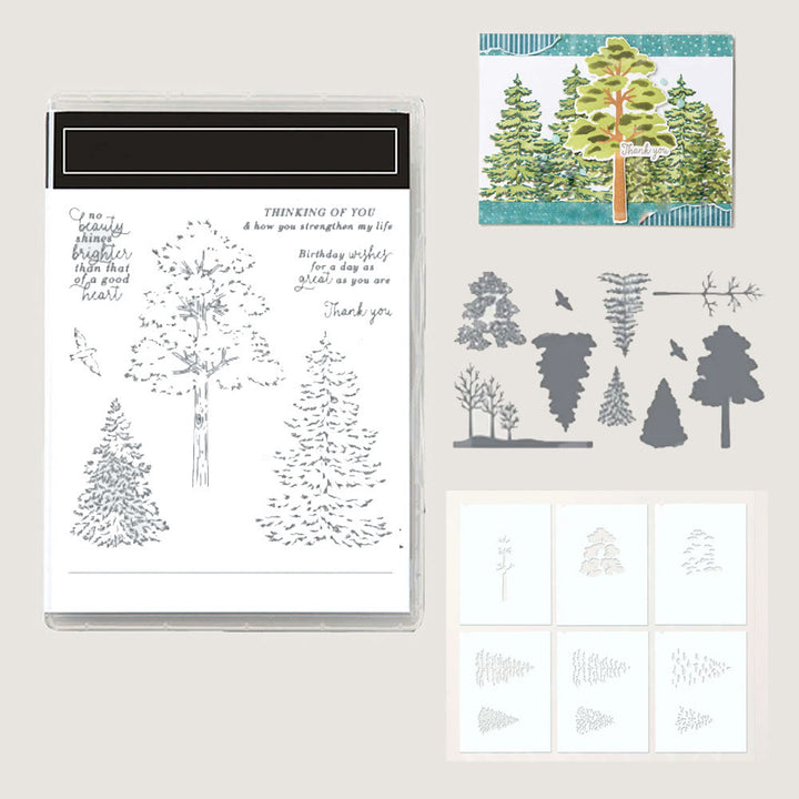 Forest Tree Stamp Cutting Dies Set For Handmade Postcard Crafts