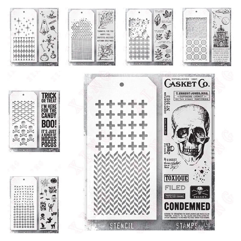 Halloween Theme Stencils For Painting Reusable Stencil Craft Drawing Templates