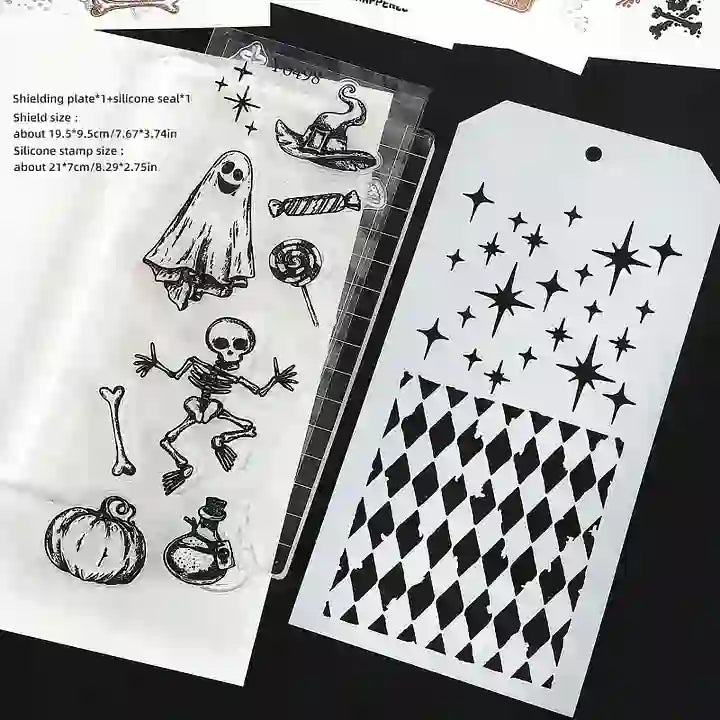 Halloween Theme Stencils For Painting Reusable Stencil Craft Drawing Templates